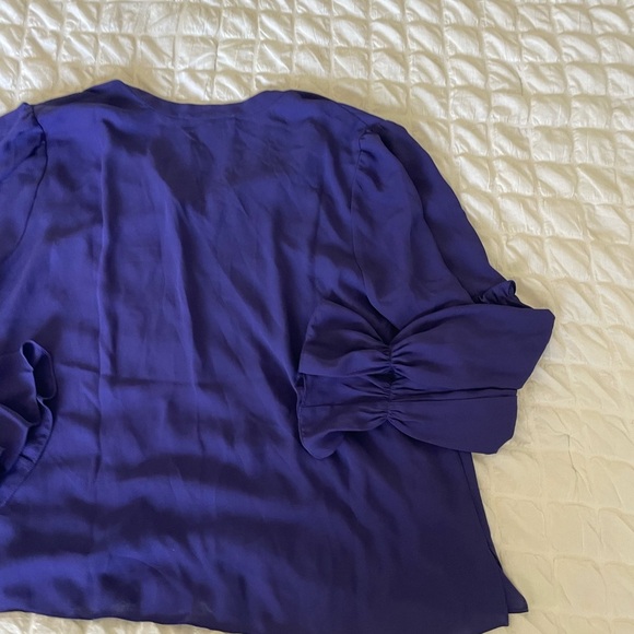 Eloquii Purple Long-Sleeve work Blouse - Picture 8 of 9